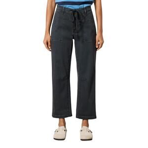 Kut from the Kloth Ashton Barrel Pants Women 0 Black Tie Waist High Rise Utility